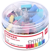 得力（deli） 长尾票夹套装 8520 50只/筒 内含4mm*6只 5mm*14只 6mm*30只 混色